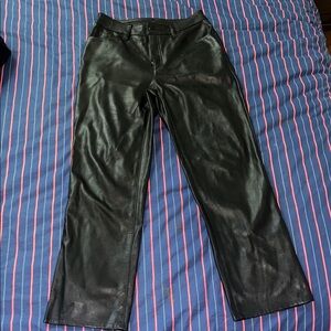 Straight leg leather pants